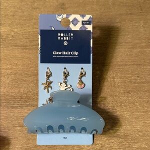 Roller Rabbit Pale Blue Claw Hair Clip with Detachable Charms NEW ON HAND